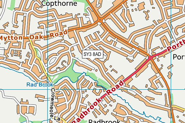 SY3 8AD map - OS VectorMap District (Ordnance Survey)