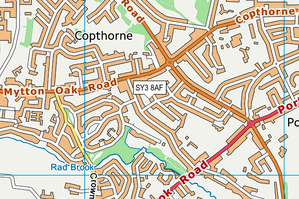 SY3 8AF map - OS VectorMap District (Ordnance Survey)