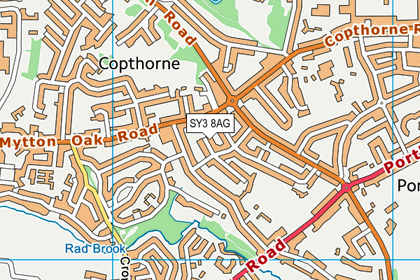 SY3 8AG map - OS VectorMap District (Ordnance Survey)