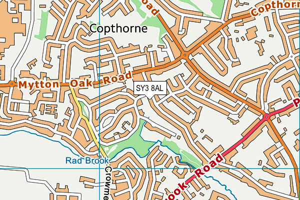 SY3 8AL map - OS VectorMap District (Ordnance Survey)