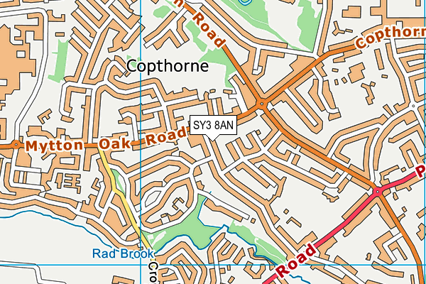 SY3 8AN map - OS VectorMap District (Ordnance Survey)