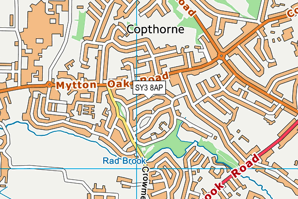 SY3 8AP map - OS VectorMap District (Ordnance Survey)