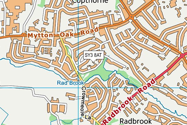 SY3 8AT map - OS VectorMap District (Ordnance Survey)