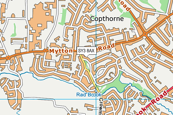 SY3 8AX map - OS VectorMap District (Ordnance Survey)
