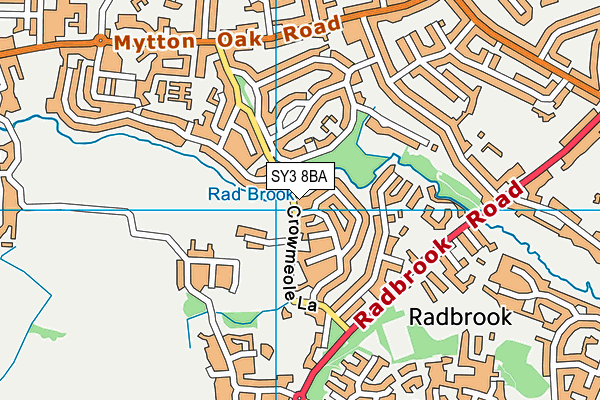 SY3 8BA map - OS VectorMap District (Ordnance Survey)