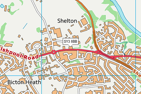 SY3 8BB map - OS VectorMap District (Ordnance Survey)