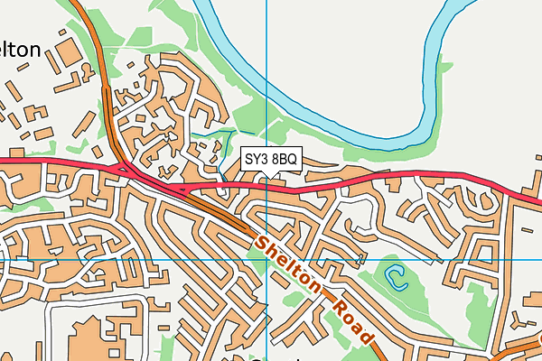 SY3 8BQ map - OS VectorMap District (Ordnance Survey)