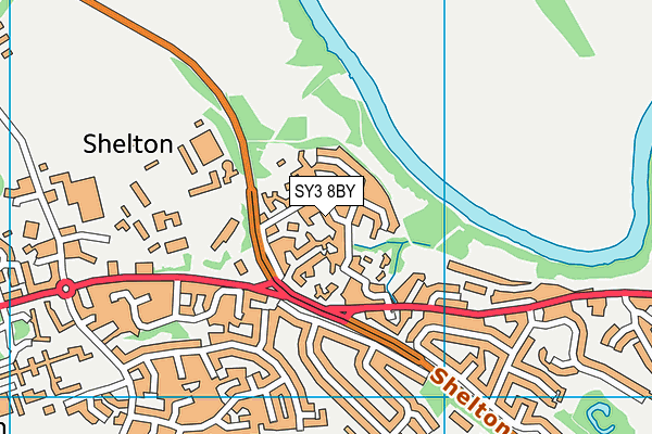 SY3 8BY map - OS VectorMap District (Ordnance Survey)