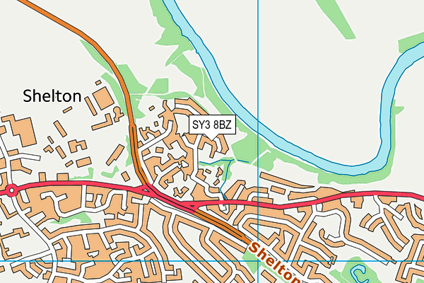 SY3 8BZ map - OS VectorMap District (Ordnance Survey)