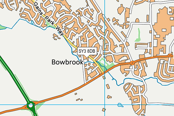 SY3 8DB map - OS VectorMap District (Ordnance Survey)