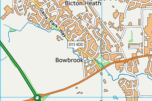 SY3 8DD map - OS VectorMap District (Ordnance Survey)