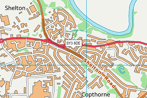 SY3 8DE map - OS VectorMap District (Ordnance Survey)