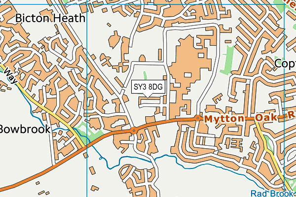 SY3 8DG map - OS VectorMap District (Ordnance Survey)