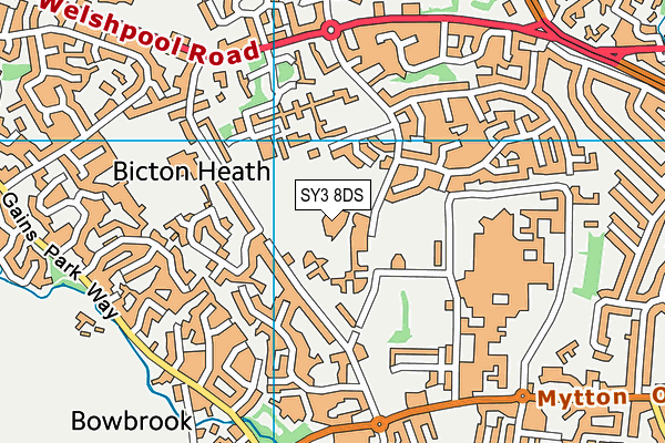 SY3 8DS map - OS VectorMap District (Ordnance Survey)