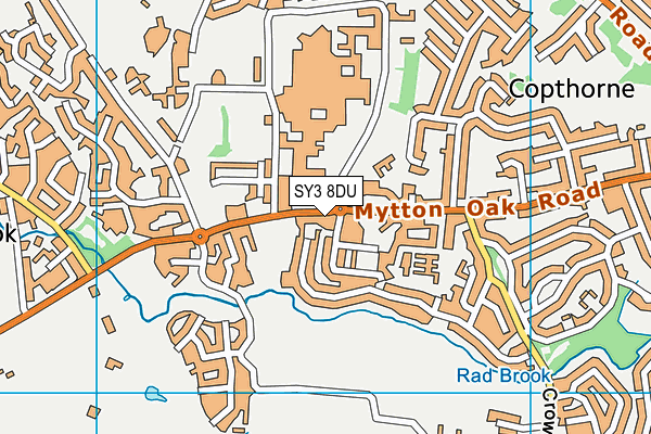 SY3 8DU map - OS VectorMap District (Ordnance Survey)