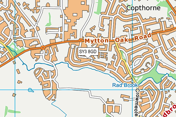 SY3 8GD map - OS VectorMap District (Ordnance Survey)