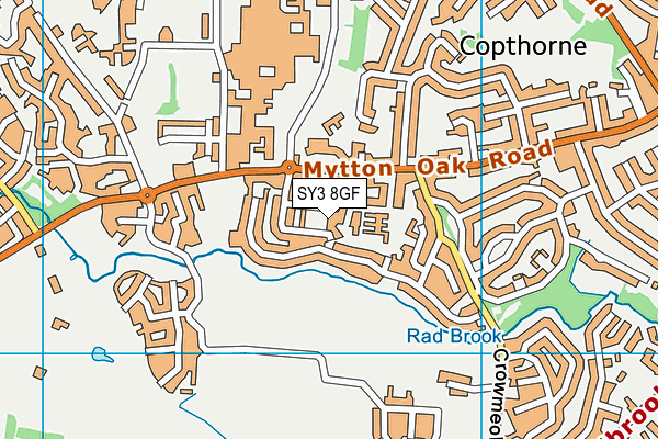 SY3 8GF map - OS VectorMap District (Ordnance Survey)