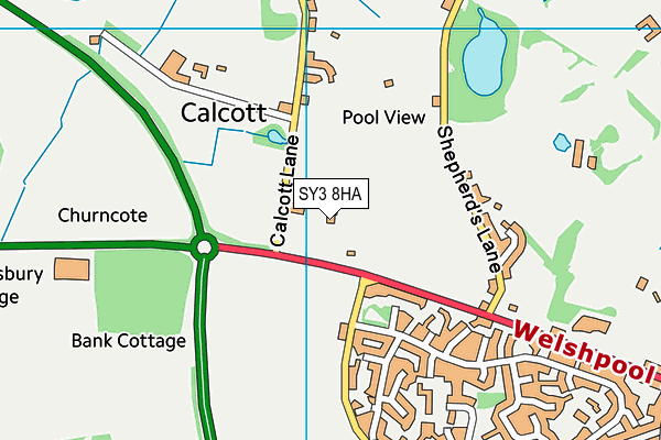 SY3 8HA map - OS VectorMap District (Ordnance Survey)