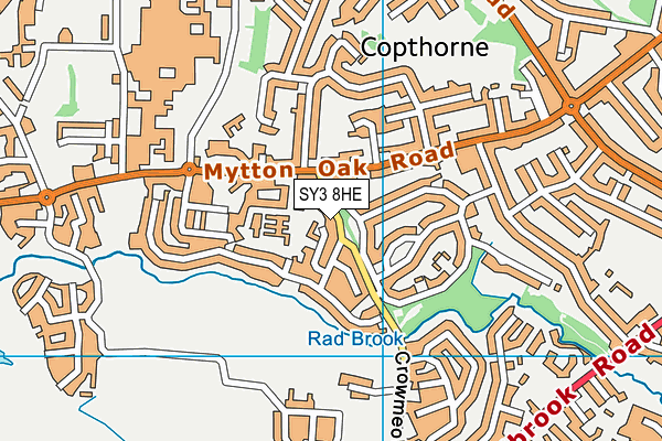 SY3 8HE map - OS VectorMap District (Ordnance Survey)