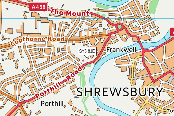 SY3 8JE map - OS VectorMap District (Ordnance Survey)