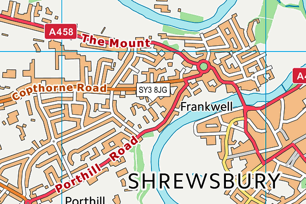 SY3 8JG map - OS VectorMap District (Ordnance Survey)