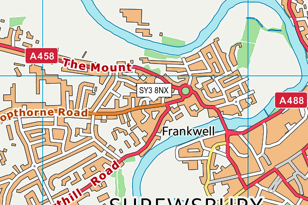 SY3 8NX map - OS VectorMap District (Ordnance Survey)