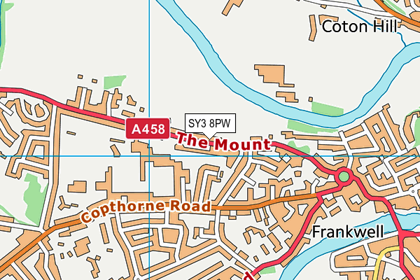 SY3 8PW map - OS VectorMap District (Ordnance Survey)