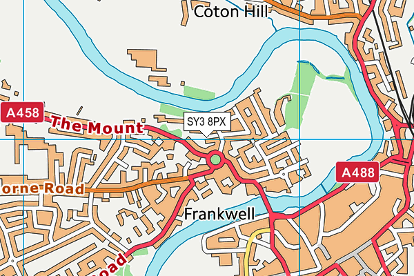 SY3 8PX map - OS VectorMap District (Ordnance Survey)