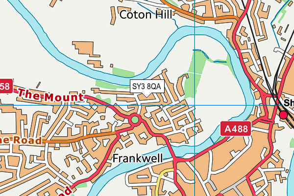 SY3 8QA map - OS VectorMap District (Ordnance Survey)