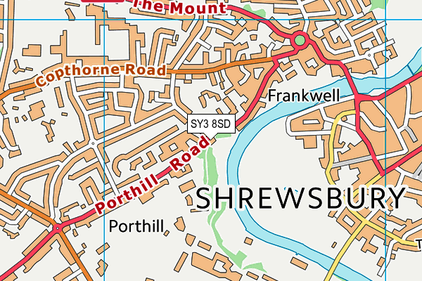 SY3 8SD map - OS VectorMap District (Ordnance Survey)