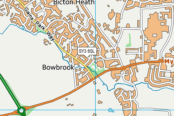 SY3 8SL map - OS VectorMap District (Ordnance Survey)