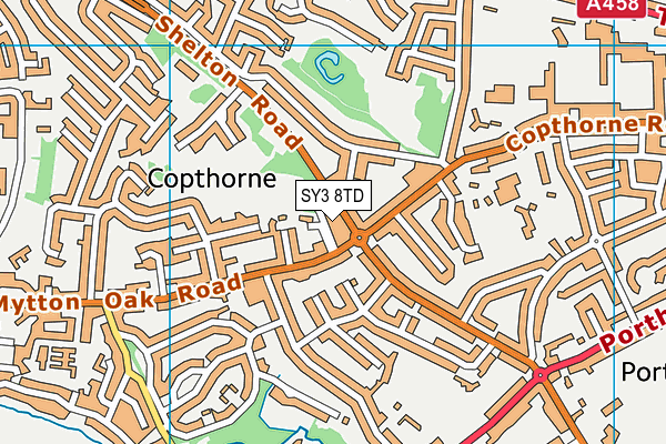 SY3 8TD map - OS VectorMap District (Ordnance Survey)