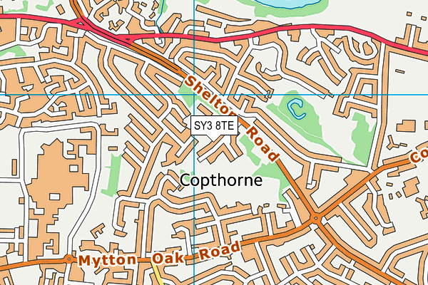 SY3 8TE map - OS VectorMap District (Ordnance Survey)