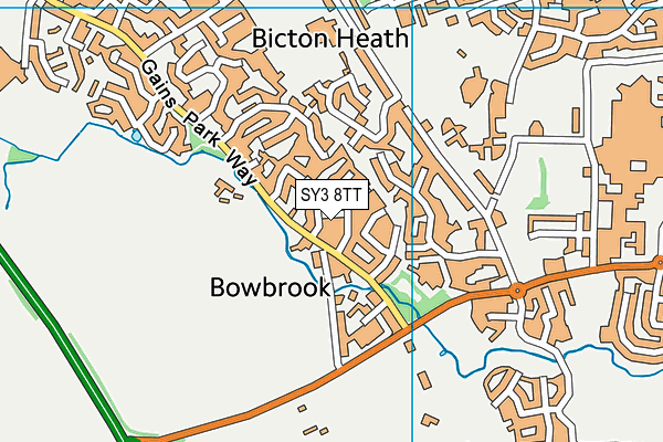 SY3 8TT map - OS VectorMap District (Ordnance Survey)