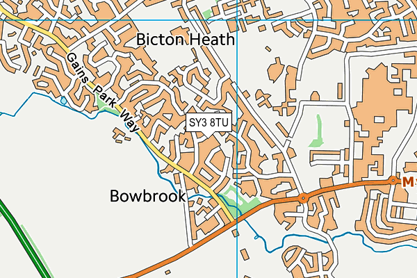 SY3 8TU map - OS VectorMap District (Ordnance Survey)