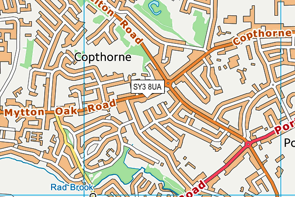 SY3 8UA map - OS VectorMap District (Ordnance Survey)