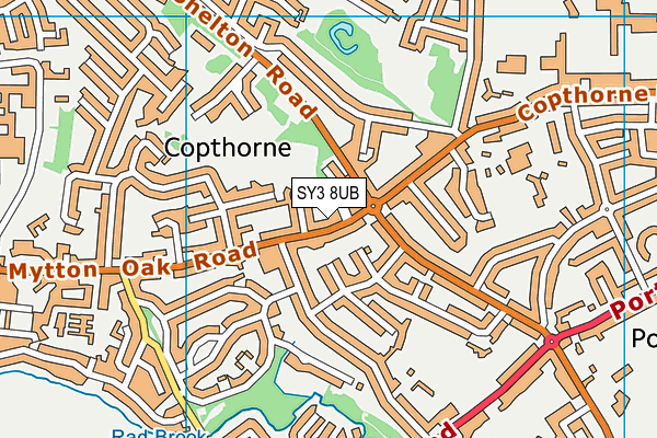 SY3 8UB map - OS VectorMap District (Ordnance Survey)