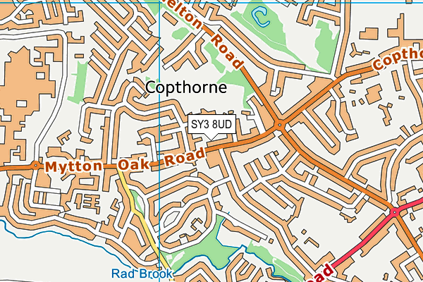 SY3 8UD map - OS VectorMap District (Ordnance Survey)