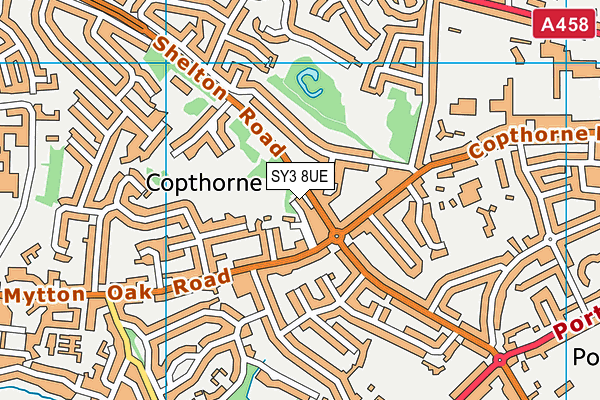 SY3 8UE map - OS VectorMap District (Ordnance Survey)