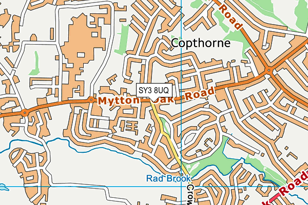 SY3 8UQ map - OS VectorMap District (Ordnance Survey)
