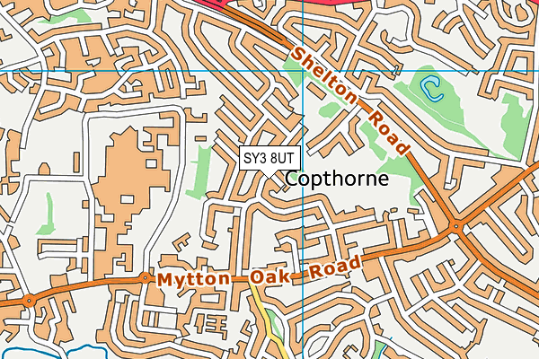 SY3 8UT map - OS VectorMap District (Ordnance Survey)