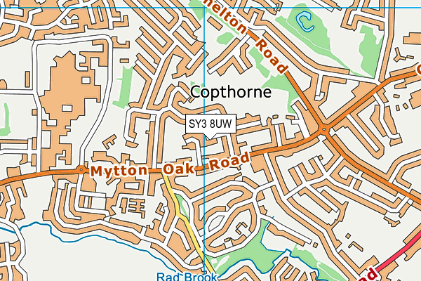 SY3 8UW map - OS VectorMap District (Ordnance Survey)