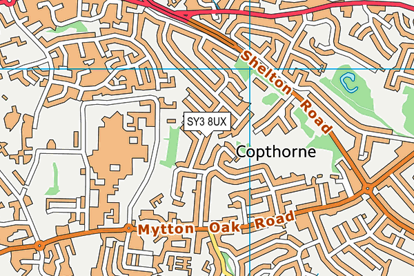 SY3 8UX map - OS VectorMap District (Ordnance Survey)