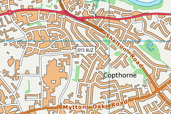 SY3 8UZ map - OS VectorMap District (Ordnance Survey)