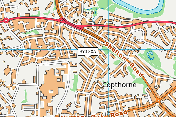 SY3 8XA map - OS VectorMap District (Ordnance Survey)