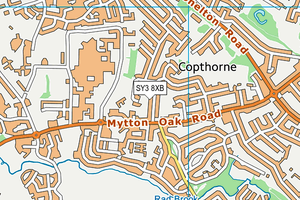 SY3 8XB map - OS VectorMap District (Ordnance Survey)