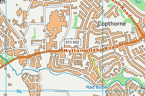 SY3 8XD map - OS VectorMap District (Ordnance Survey)