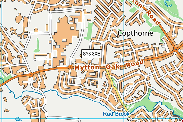 SY3 8XE map - OS VectorMap District (Ordnance Survey)