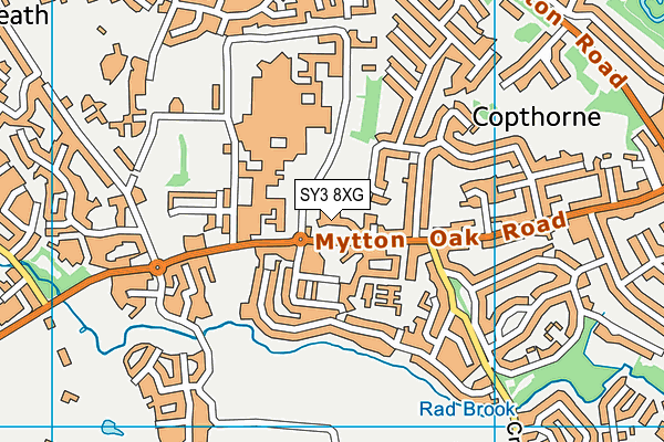 SY3 8XG map - OS VectorMap District (Ordnance Survey)