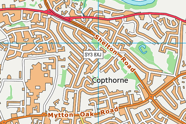 SY3 8XJ map - OS VectorMap District (Ordnance Survey)